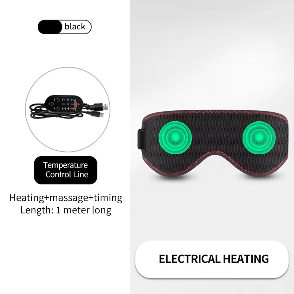 USB Heated Eye Mask for Dry Eyes – 3 Heat Levels Warm Compress Sleep Mask