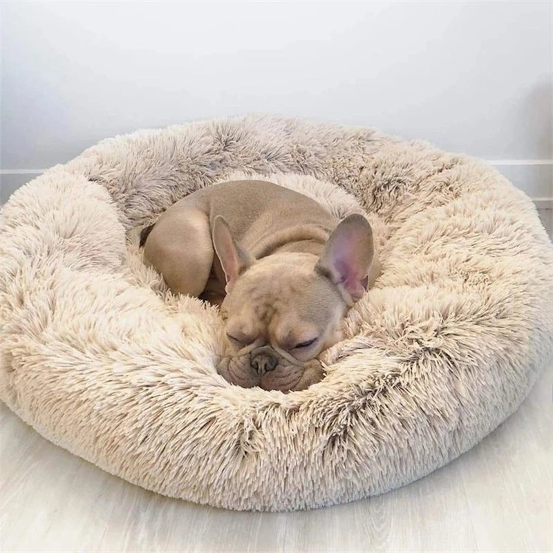 Ultra Soft Plush Round Pet Bed for Dogs & Cats