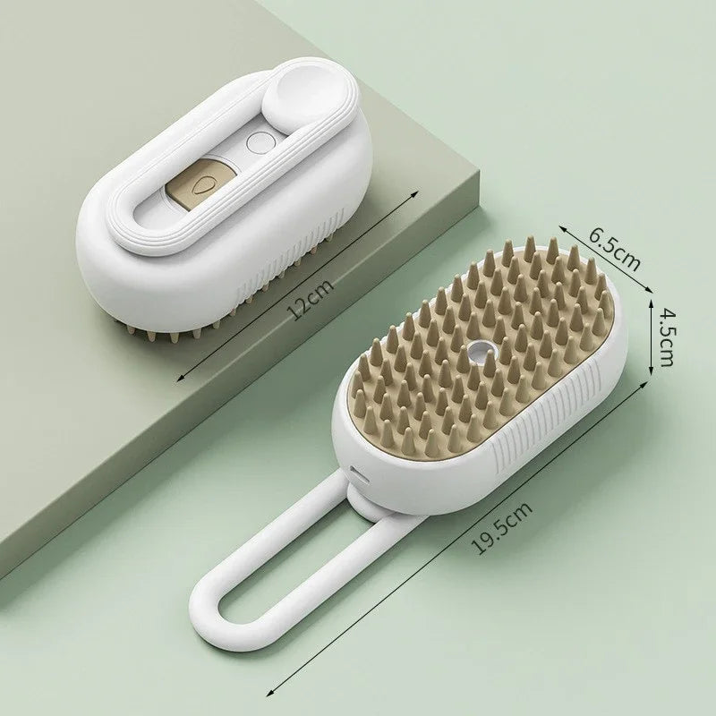 3-in-1 Steam Pet Grooming Brush – Spray, Massage & Hair Removal
