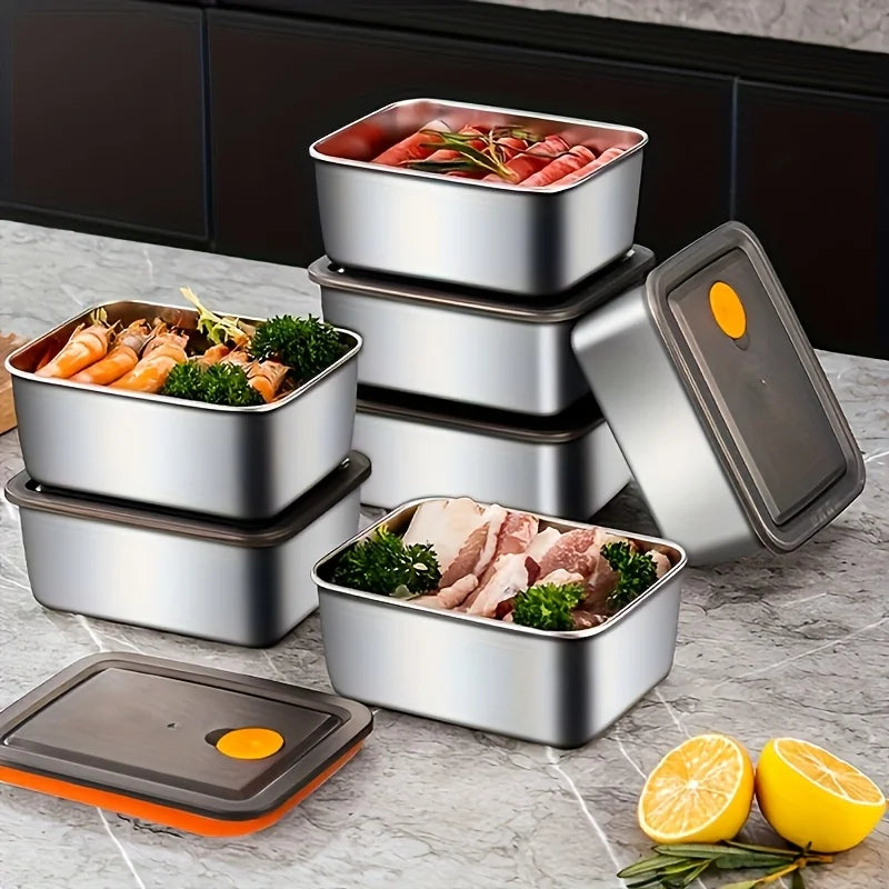 4-Piece Stainless Steel Food Storage Container Set