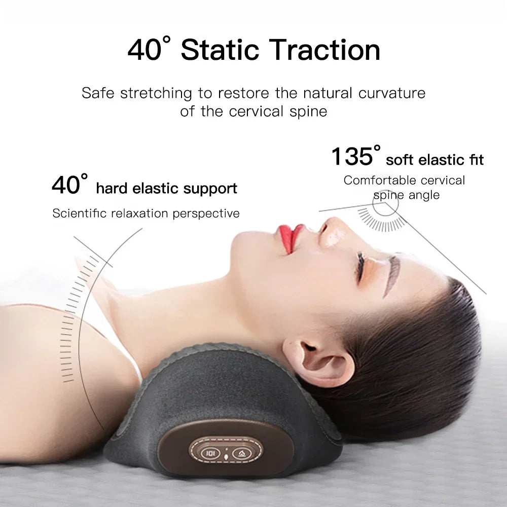 Heated Neck Massager Pillow with Vibration & Traction