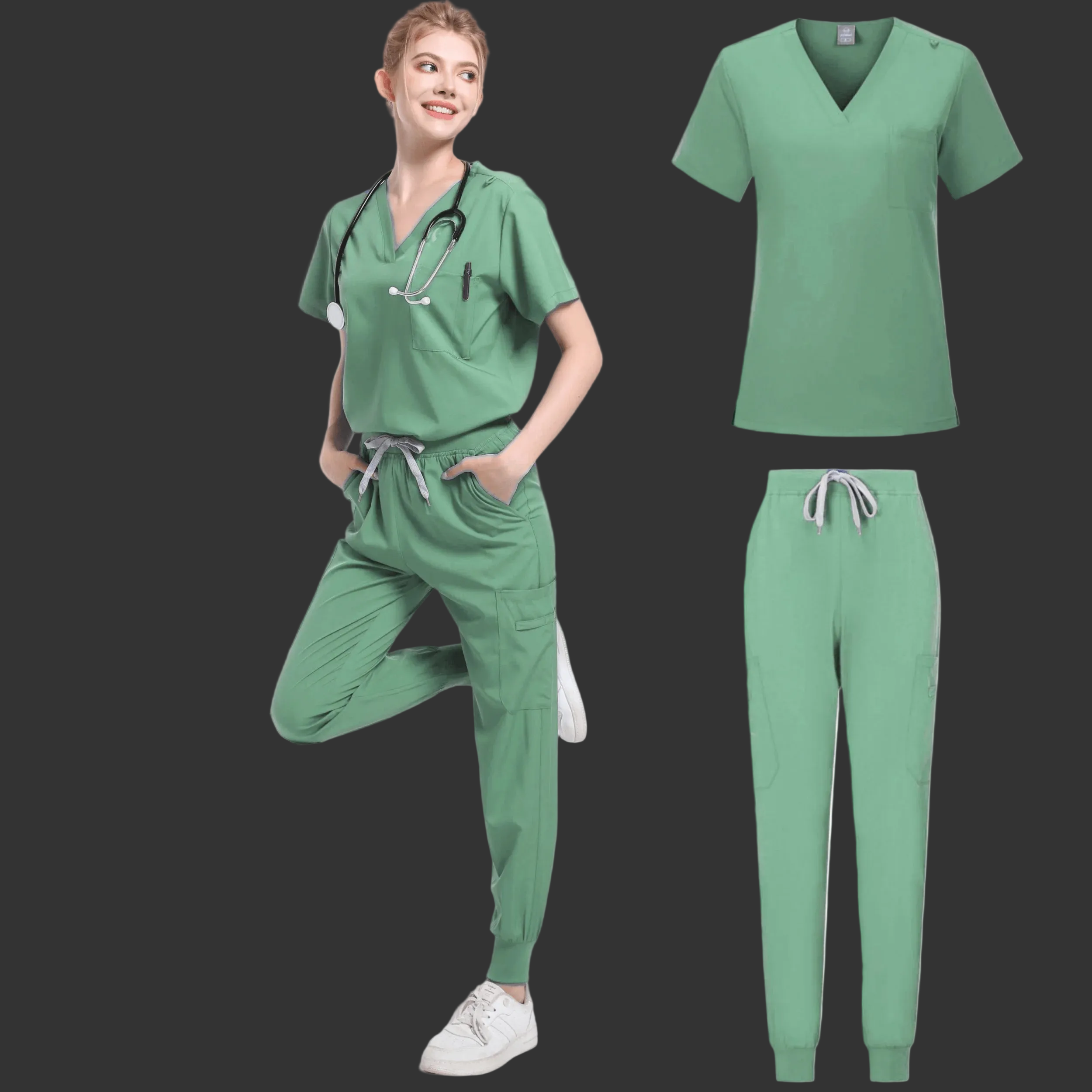 Unisex Medical Scrub Set – Stretch Nursing Uniform